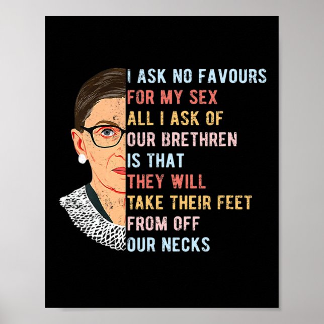 Affiche Je Ne Demande Aucune Faveur Pour Mes Droits Fémini (Devant)