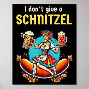 Affiche Je Ne Donne Pas Un Schnitzel Funny Beer Girl Women
