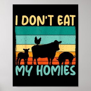 Affiche Je ne mange pas mes potes Amateur d'animaux Amateu