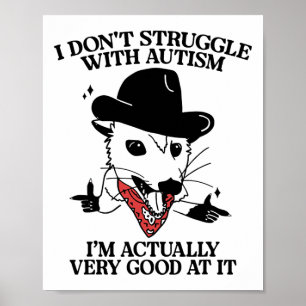Affiche Je ne me bats pas avec l'autisme Je suis vraiment