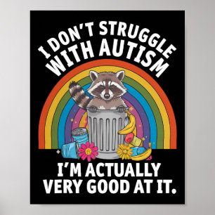 Affiche Je ne me bats pas avec l'autisme Je suis vraiment