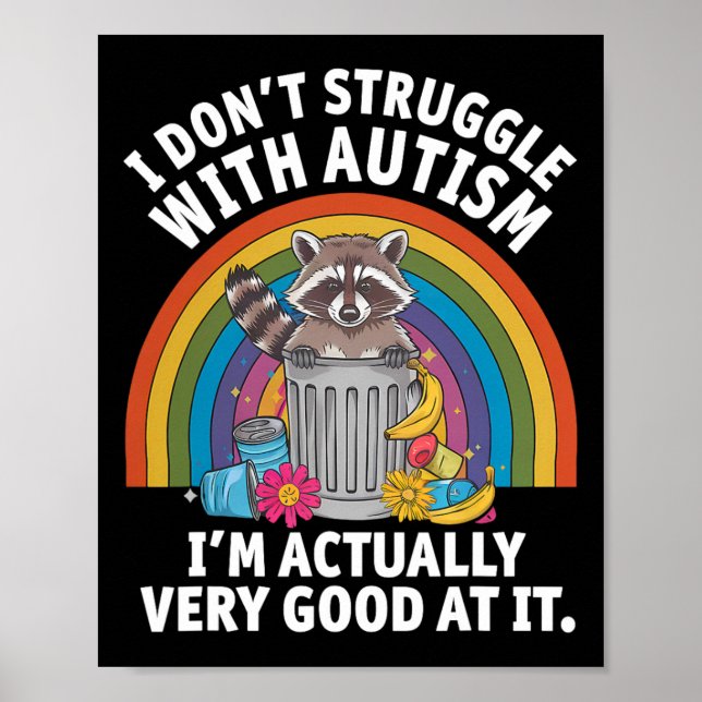 Affiche Je ne me bats pas avec l'autisme Je suis vraiment  (Devant)