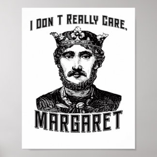 Affiche Je ne me soucie pas vraiment Margaret Nouveau mème