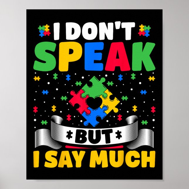 Affiche Je ne parle pas mais je dis beaucoup - Autisme aut (Devant)