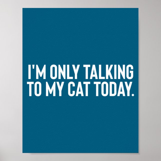 Affiche Je ne parle qu'à mon chat aujourd'hui  (Devant)