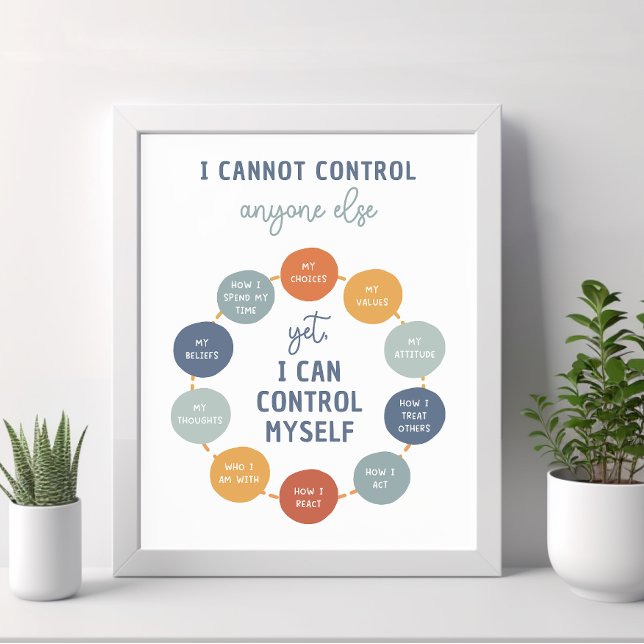 Affiche Je Ne Peux Contrôler Personne D'Autre 18X24 (I Cannot Control Anyone Else, social emotional learning, classroom poster, montessori, educational)