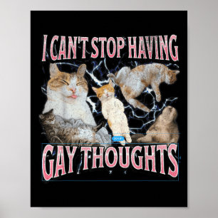 Affiche Je ne peux pas arrêter d'avoir des pensées gay Mèm