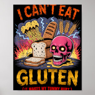 Affiche Je Ne Peux Pas Manger Du Gluten Ça Fait Mes Maux T