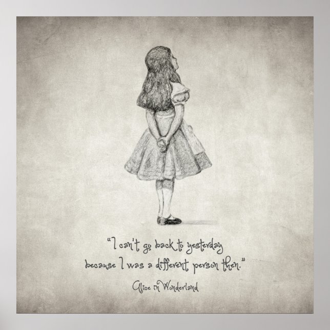 Affiche Je ne peux pas revenir à hier Citation (Devant)