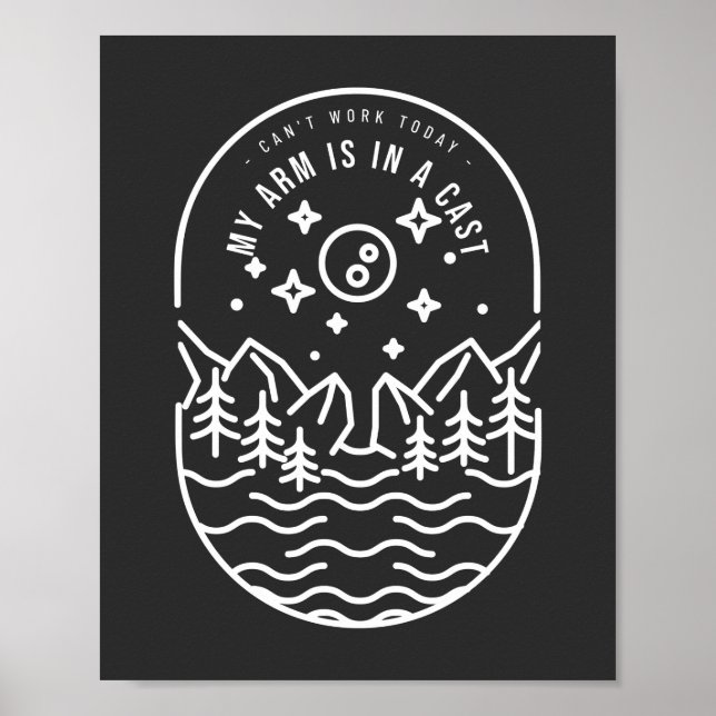 Affiche Je ne peux pas travailler aujourd'hui mon bras est (Devant)