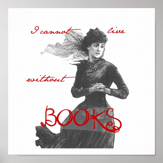 Affiche Je ne peux pas vivre sans livres (Devant)