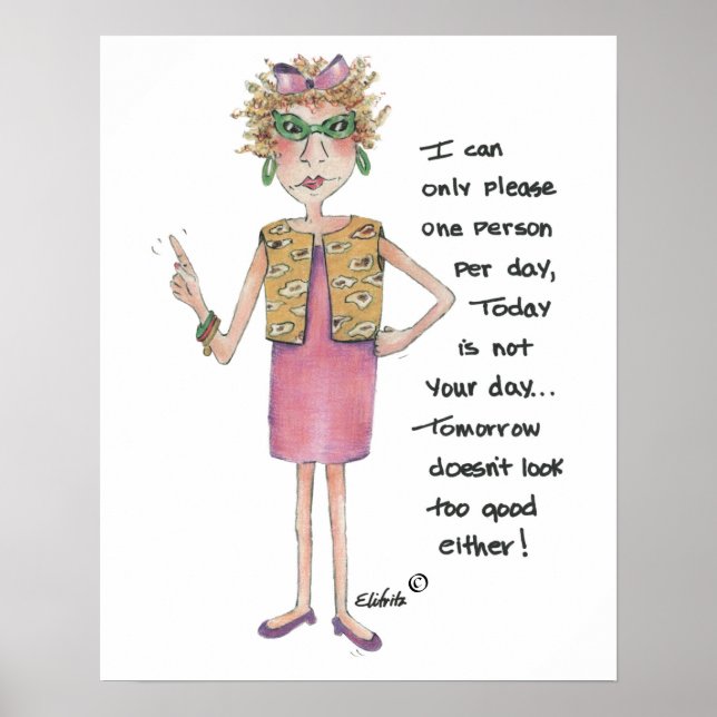 Affiche Je ne peux que plaire à un amusant en disant aquar (Devant)