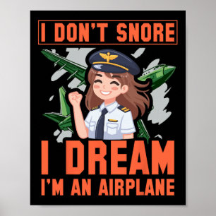 Affiche Je ne ronfle pas Je rêve Je suis une femme drôle d