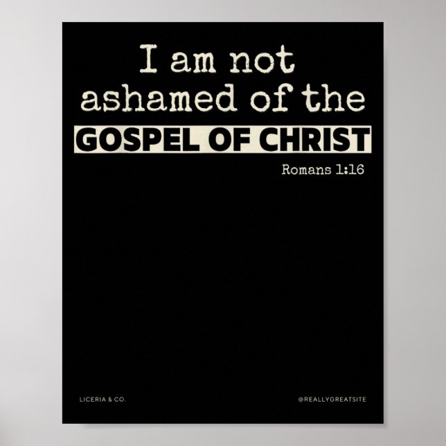 Affiche Je ne rougis pas de l'Évangile de Christ (Devant)