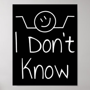 Affiche Je ne sais pas Hand Drawn Shrug Funny _3