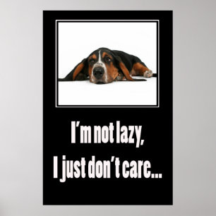 Affiche Je ne suis pas paresseux je juste ne m'inquiète