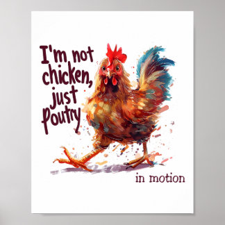Affiche Je ne suis pas poulet juste de la volaille drôle d