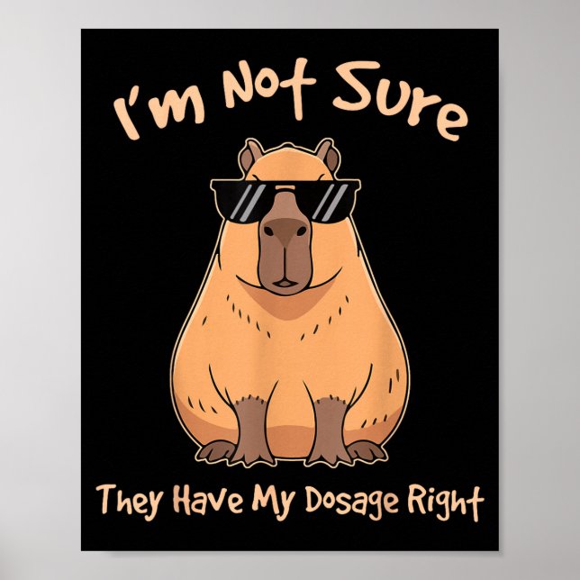 Affiche Je ne suis pas sûr du dosage correct Capybara (Devant)