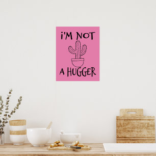 Affiche Je ne suis pas un câlin fun Cactus