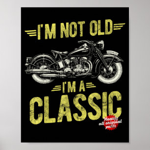 Affiche Je ne suis pas une moto ancienne classique vintage