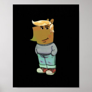 Affiche Je Ne Suis Qu'Un Gars Chill Trump Hairstyle Chien