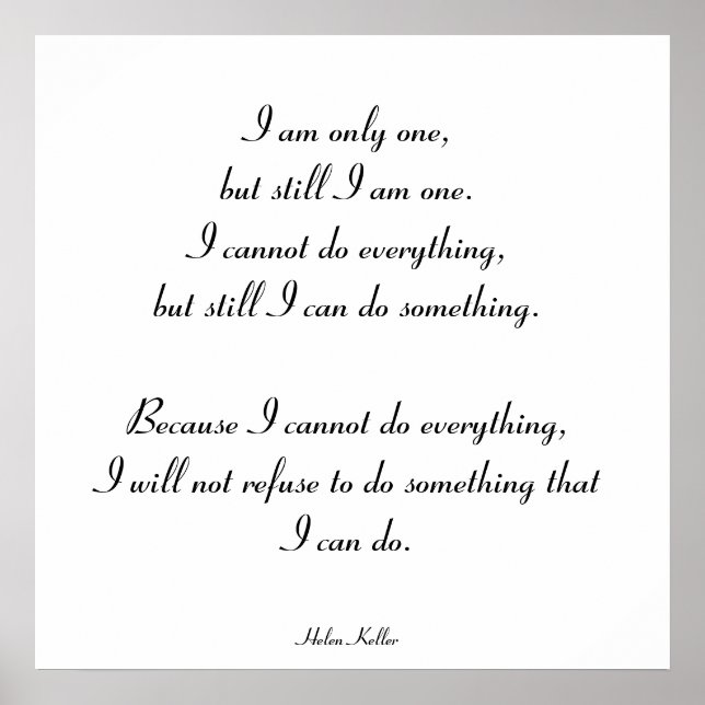 Affiche Je ne suis qu'un, mais je suis un. (Devant)