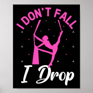 Affiche Je ne tombe pas Je chute Aérobicienne Yoga aérien