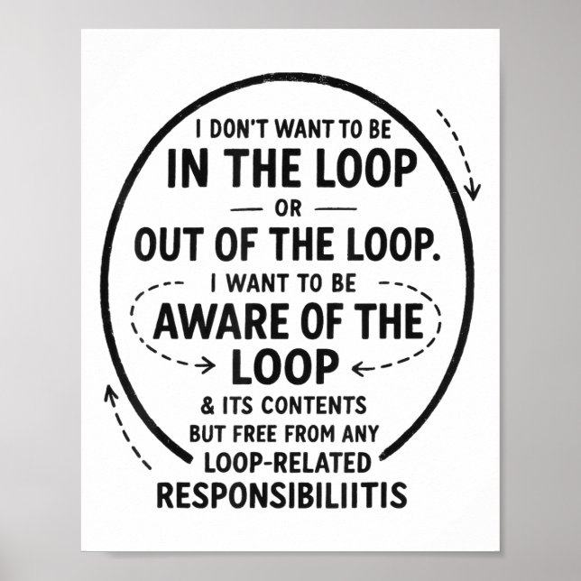Affiche Je ne veux pas être dans la boucle Citation Sarcas (Devant)