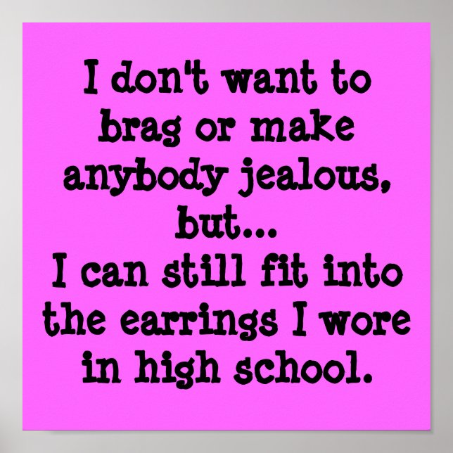 Affiche Je ne veux pas me vanter ou rendre jaloux quelqu'u (Devant)