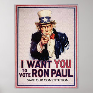 Affiche Je ne veux pas que vous votiez RON PAUL Sauvez not