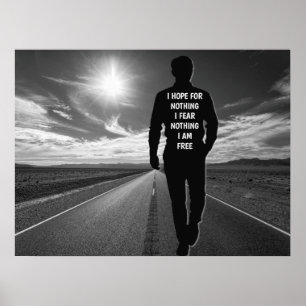 Affiche Je n'espère rien de citations motivantes