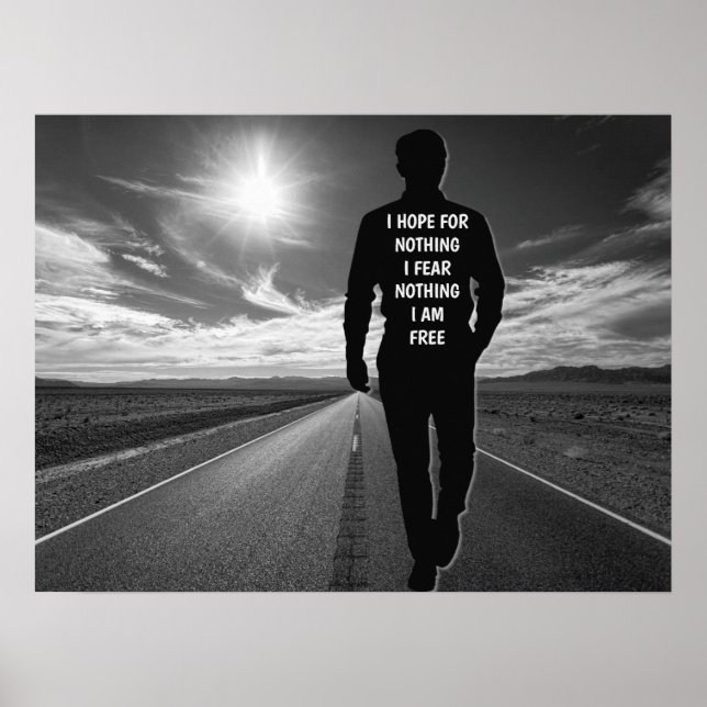 Affiche Je n'espère rien de citations motivantes (Devant)