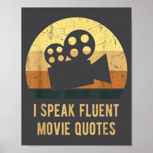 Affiche Je parle couramment des citations de films vintage