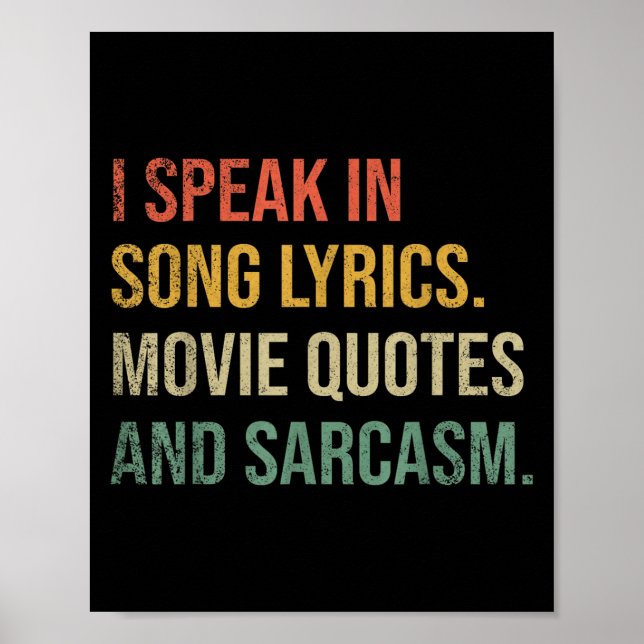 Affiche Je Parle Dans Les Citations De Film Chanson Parole (Devant)