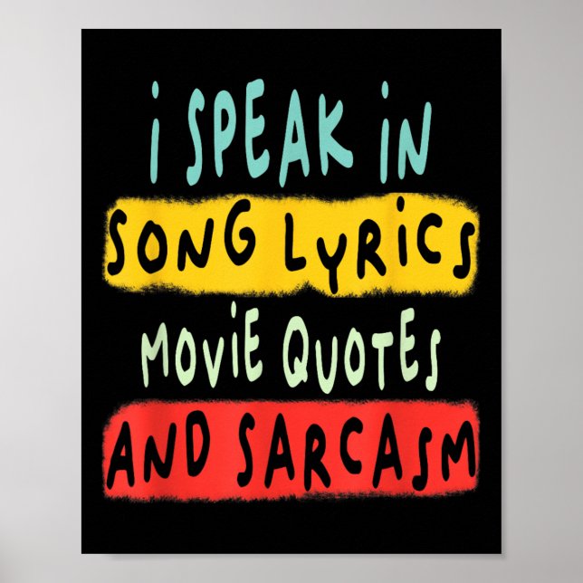 Affiche Je Parle Dans Les Citations De Film Chanson Parole (Devant)