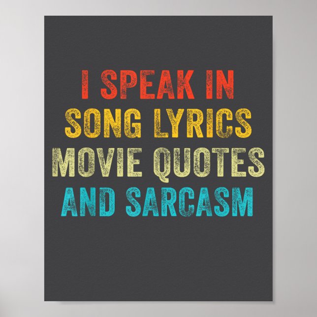 Affiche Je parle en citations de films paroles de chansons (Devant)