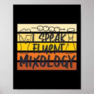 Affiche Je Parle Mixologie Fluente Marmante Bartender Mixo
