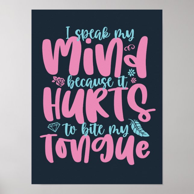 Affiche Je Parle Mon Esprit Inspiration Courage Citation H (Devant)