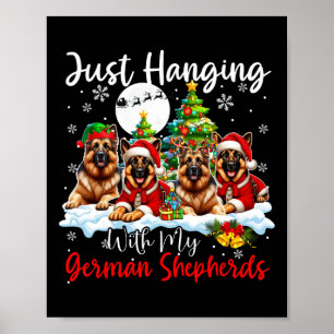 Affiche Je Passe Juste Avec Mes Bergers Allemands Noël Tro