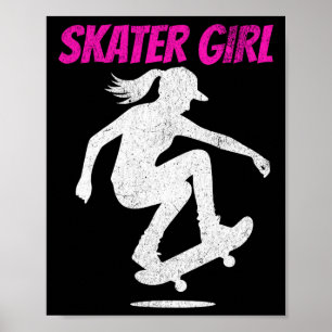 Affiche Je patine comme une fille skateboard skateboard Sk