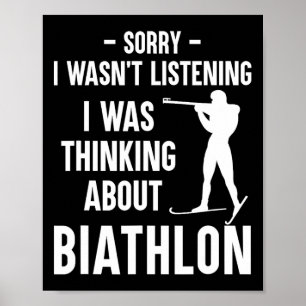 Affiche Je Pensais Au Biathlon - Ski Tirer Bi