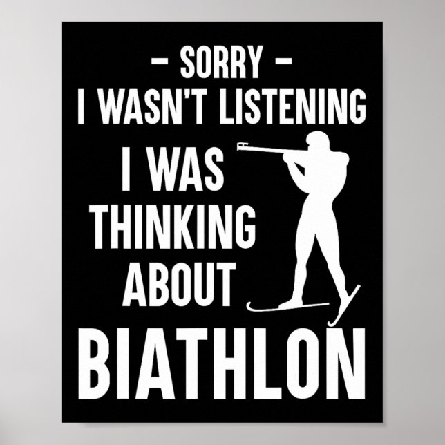 Affiche Je Pensais Au Biathlon - Ski Tirer Bi (Devant)