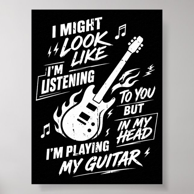 Affiche Je peux avoir l'air d'écouter Guitare (Devant)