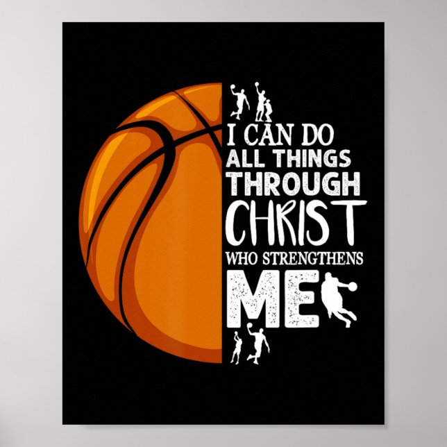 Affiche Je Peux Faire Tout Par Christ Basketball Chri (Devant)