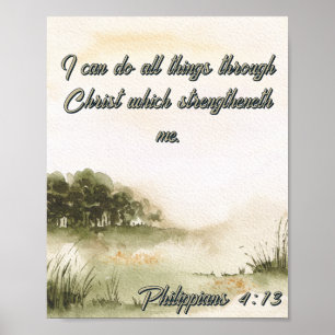 Affiche Je peux faire tout par l'arbre de l'aquarelle Chri