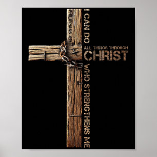 Affiche Je peux faire toutes choses par Christ, Croix Jésu