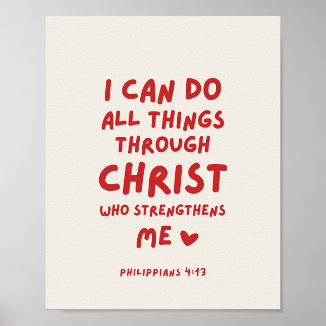 Affiche Je peux faire toutes choses Philippiens 4:13 (Devant)