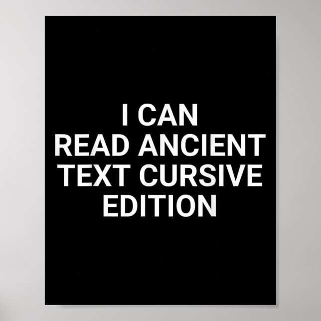 Affiche Je peux lire l'ancien texte Cursive Edition amusan (Devant)