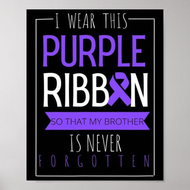 Affiche Je Porte Ce Ruban Violet Pour Mon Frère Overdose (Devant)