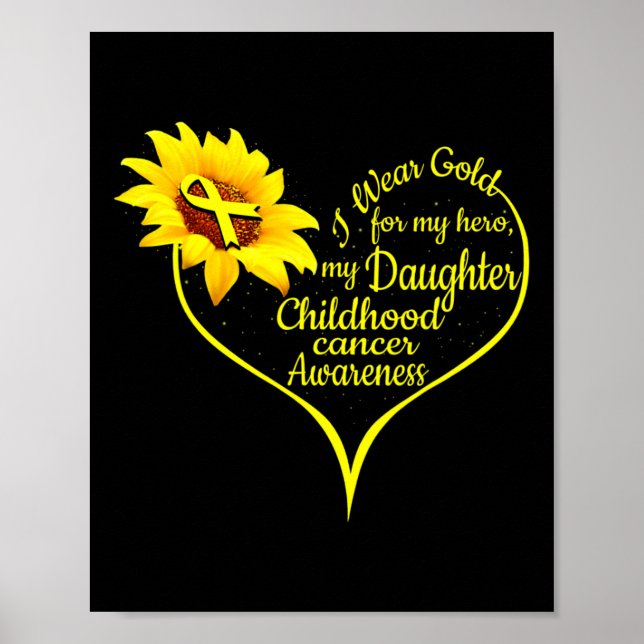 Affiche Je Porte De L'Or Pour Ma Fille Cancer De L'Enfance (Devant)